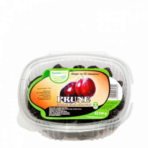 Sano Vita Prune Uscate Fara Samburi, Fructe, 250gr-0 Sano Vita Prune Uscate Fara Samburi, Fructe, 250gr-0