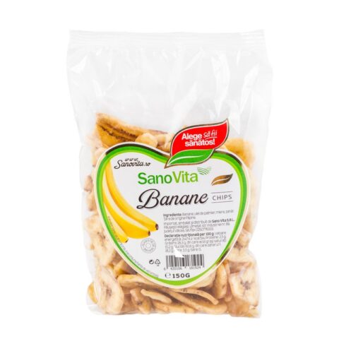 Sano Vita Banane Chips, Fructe, 150gr-0 Sano Vita Banane Chips, Fructe, 150gr-0