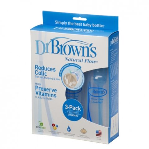 Dr.Brown's Pachet Biberoane Standard Polipropilena 240 ml, BPA Free, 3Buc-0