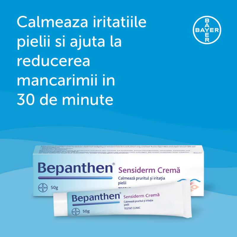 Bepanthen Sensiderm Crema 50 gr - calmeaza mancarimea si roseata pielii provocate de iritatii-48513