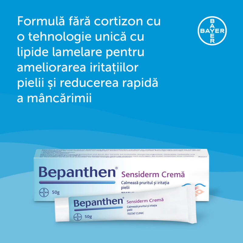 Bepanthen Sensiderm Crema 50 gr - calmeaza mancarimea si roseata pielii provocate de iritatii-48515