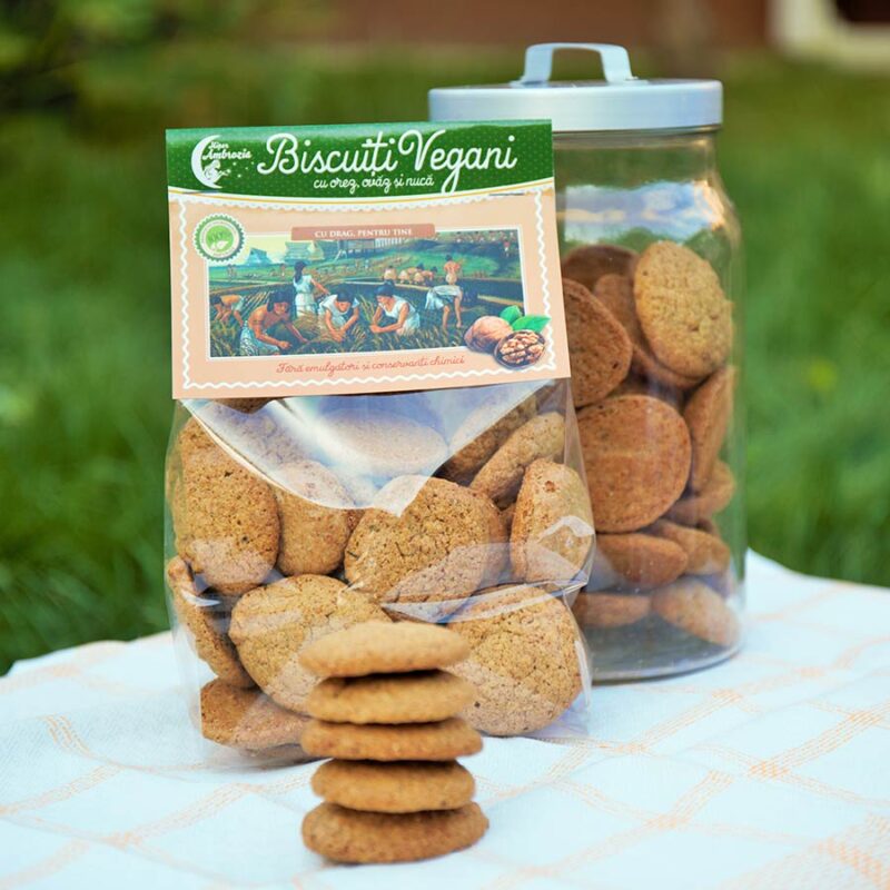 Hiper Ambrozia Biscuiti Vegani cu Orez Ovaz si Nuca, Biscuiti, 150g-0
