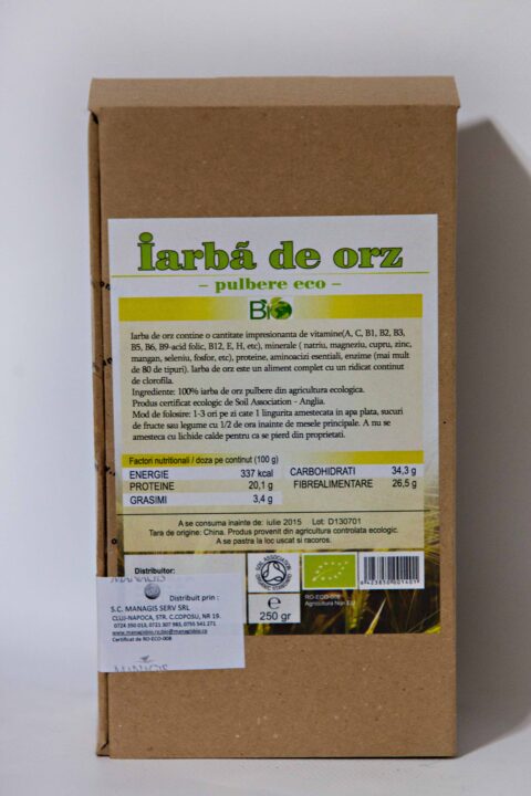MANAGIS Iarba de Orz Bio Pulbere, Pulbere, 250g-0