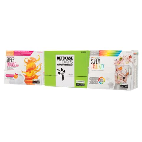 Pachet Detoxase Evital Detoxase, 10 plicuri + Evital Super Orange, 10 plicuri + Evital Super Frullato, 10 plicuri, Pachet 1 buc -0