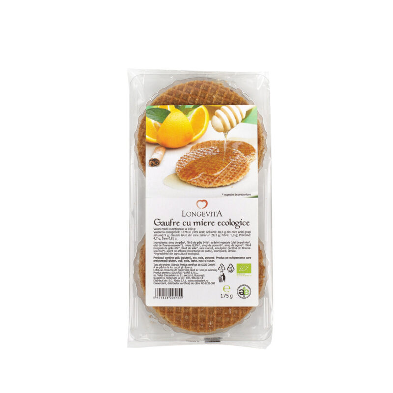 Longevita Gaufre Cu Miere Bio, Gaufre, 175g -0