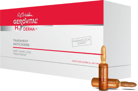 Gerovital H3 Derma+ Tratament Anticadere, Fiole, 12buc-0 Gerovital H3 Derma+ Tratament Anticadere, Fiole, 12buc-0