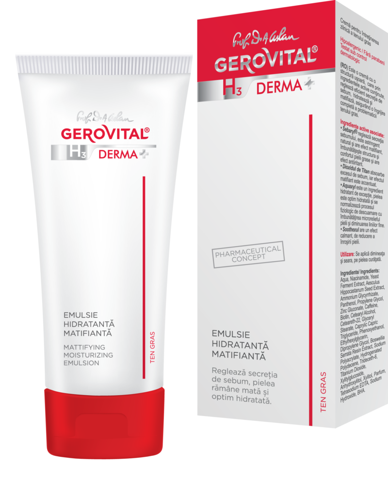 Gerovital H3 Derma+ Emulsie Hidratanta Matifianta, Emulsie, 50ml-0
