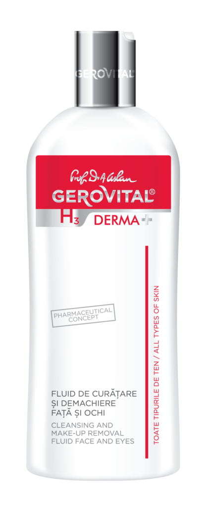 Gerovital H3 Derma+ Fluid de Curatare si Demachiere Fata si Ochi, Fluid, 200ml-0