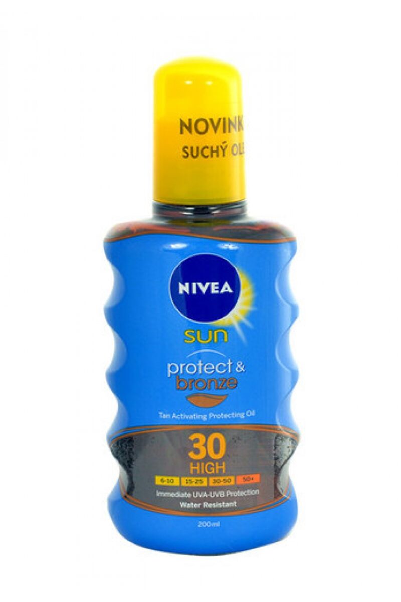 Nivea Sun Protect & Bronze Ulei-Spray pentru Protectie Solara si Bronzare Rapida SPF 30+, Spray, 200ml-0