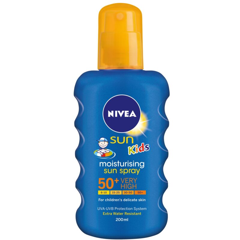 Nivea Sun Kids Spray Colorat de Protectie Solara Forate Ridicata SPF 50+, Spray, 200ml-0
