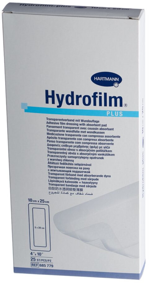 Hartman Hydrofilm Plus Plasture cu Corp Absorbant Rezistent la Apa 10 x 25 cm, Plasture, 25buc-0 Hartman Hydrofilm Plus Plasture cu Corp Absorbant Rezistent la Apa 10 x 25 cm, Plasture, 25buc-0