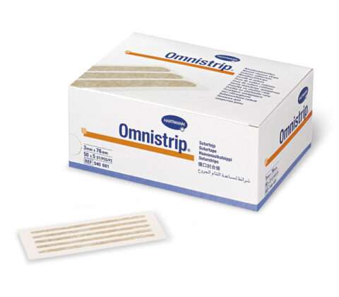 Hartman Omnistrip Plasture Pentru Inlocuirea Suturilor Chirurgicale 3 x 76 mm, Plasture, 50buc x 5 benzi-0 Hartman Omnistrip Plasture Pentru Inlocuirea Suturilor Chirurgicale 3 x 76 mm, Plasture, 50buc x 5 benzi-0
