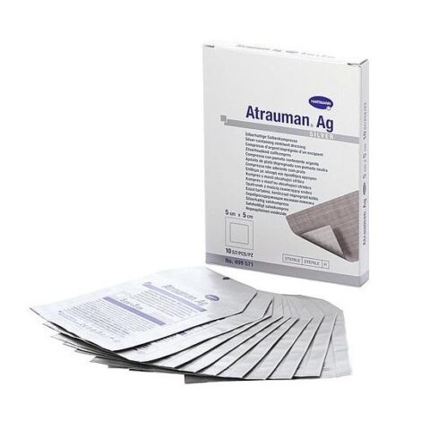 Hartman Atrauman Ag Pansament Impregnat cu Unguent Neutru si Argint 5 x 5cm, Pansament, 10buc-0