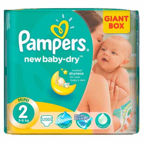 Pampers 2 New Baby 3-6 kg, Scutece, 200 buc-0