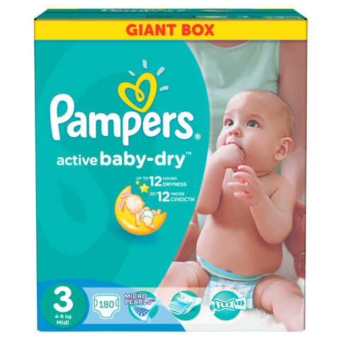 Pampers 3 Active Baby 4-9 kg, Scutece, 180 buc-0