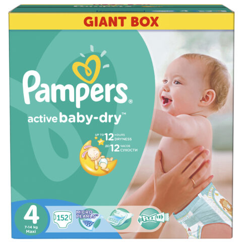 Pampers 4 Active Baby 7-14kg, Scutece, 152buc-0