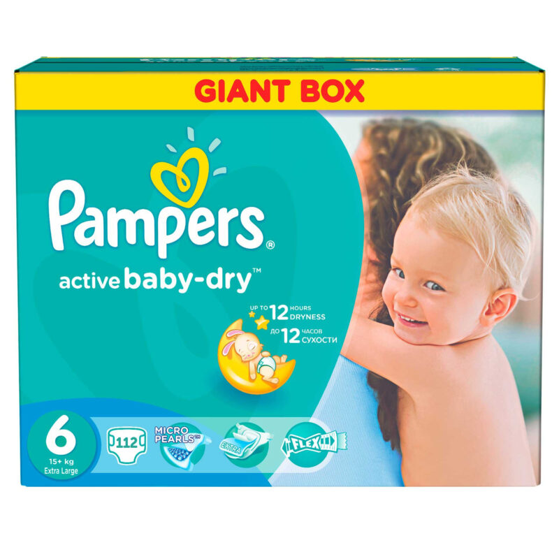 Pampers 6 Active Baby 15+ kg, Scutece, 112 buc-0