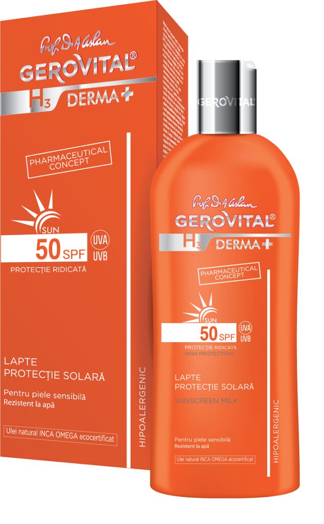 Gerovital H3 Derma+ Sun Lapte de Protectie Solara SPF 50, Lapte, 200ml-0