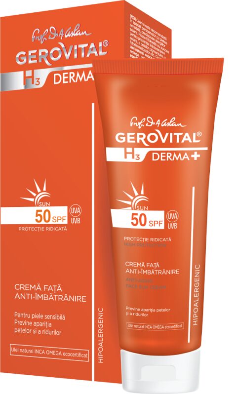 Gerovital H3 Derma+ Sun Crema de Fata Anti-Imbatranire SPF 50, Crema, 50ml-0 Gerovital H3 Derma+ Sun Crema de Fata Anti-Imbatranire SPF 50, Crema, 50ml-0