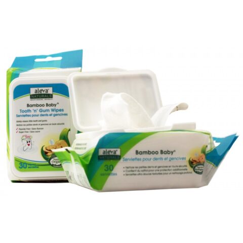 Aleva Naturals Servetele Umede din Fibre de Bambus Pentru Dintisori si Gingii, Servetele, 30buc-0 Aleva Naturals Servetele Umede din Fibre de Bambus Pentru Dintisori si Gingii, Servetele, 30buc-0