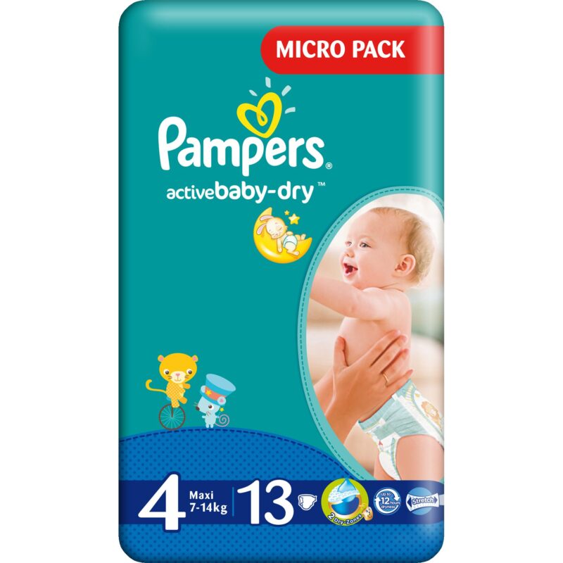 Pampers 4 Active Baby 7-14 kg, Scutece, 13buc-0
