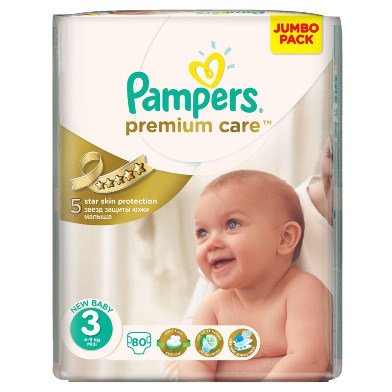 Pampers 3 Premium Care 4-9 kg, Scutece, 80buc-0