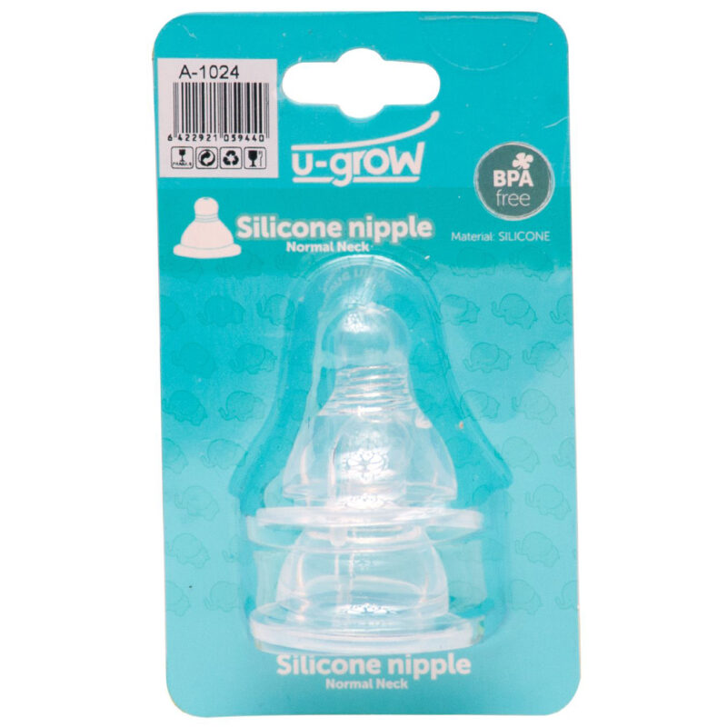 U-Grow Tetina Silicon Gat Normal Marimea M, Tetina, 2buc-0
