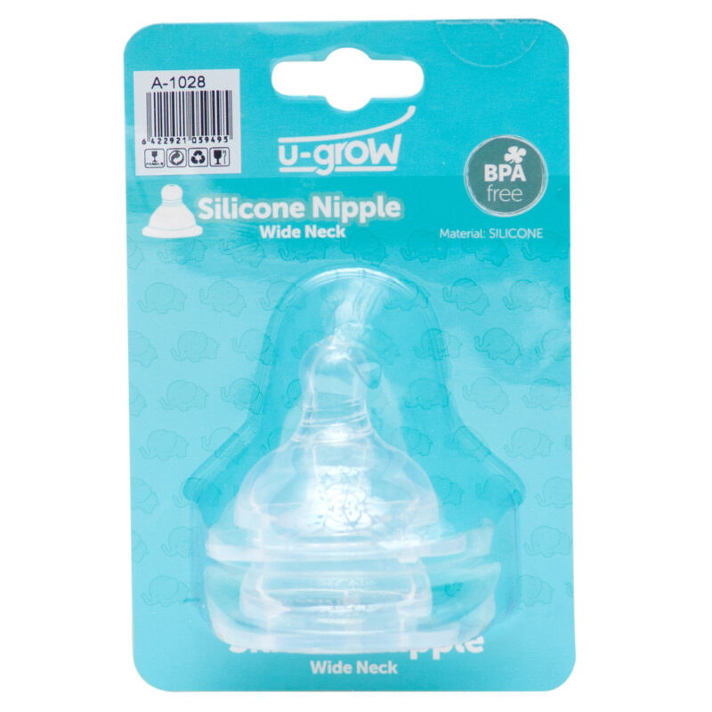 U-Grow Tetina Silicon Gat Larg Marimea M, Tetina, 2buc-0