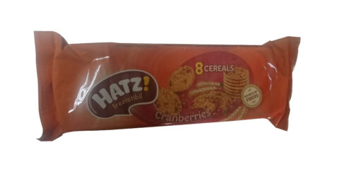 HATZ Biscuiti 8 Cereale cu Merisoare, Punga, 95g-0 HATZ Biscuiti 8 Cereale cu Merisoare, Punga, 95g-0