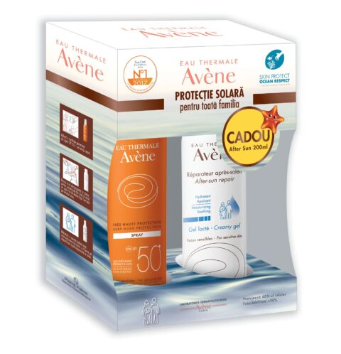 Avene Spray Fotoprotectie SPF 50, 200 ml + Gel Reparator Dupa Plaja 200 ml CADOU-0