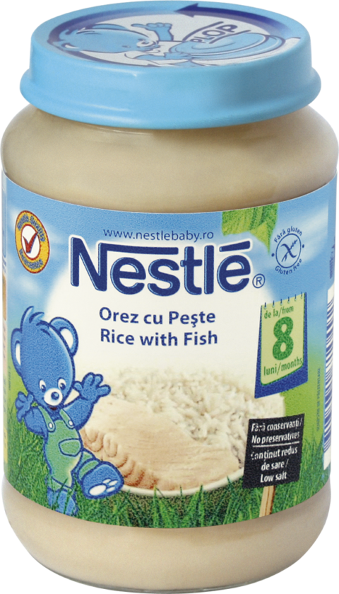 NESTLE Piure Orez cu Peste, Piure, 200g-0 NESTLE Piure Orez cu Peste, Piure, 200g-0