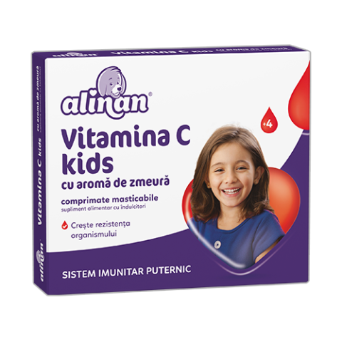 Alinan Vitamina C Kids Zmeura Comprimate Masticabile, Comprimate, 20buc-0 Alinan Vitamina C Kids Zmeura Comprimate Masticabile, Comprimate, 20buc-0
