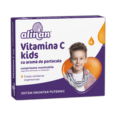 Alinan Vitamina C Kids Portocale Comprimate Masticabile, Comprimate, 20buc-0 Alinan Vitamina C Kids Portocale Comprimate Masticabile, Comprimate, 20buc-0