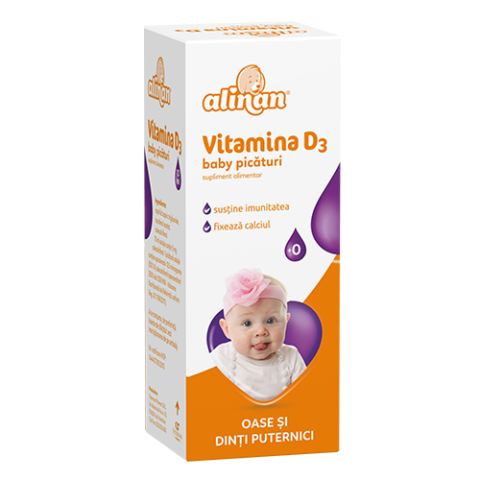 Alinan Vitamina D3 Picaturi, Solutie, 10ml-0 Alinan Vitamina D3 Picaturi, Solutie, 10ml-0