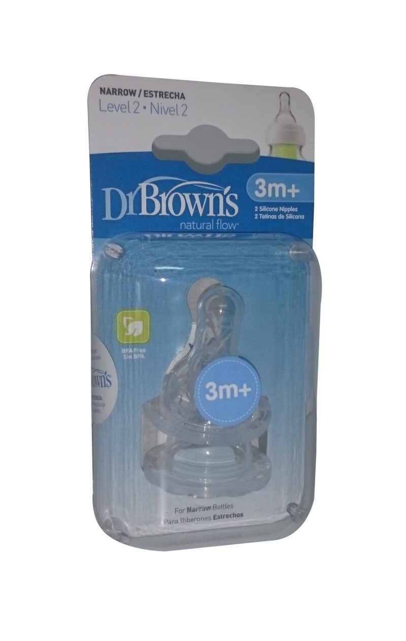 Dr. Brown's Natural Flow Tetine Standard din Silicon Nivelul 2, Tetine, 2buc-0
