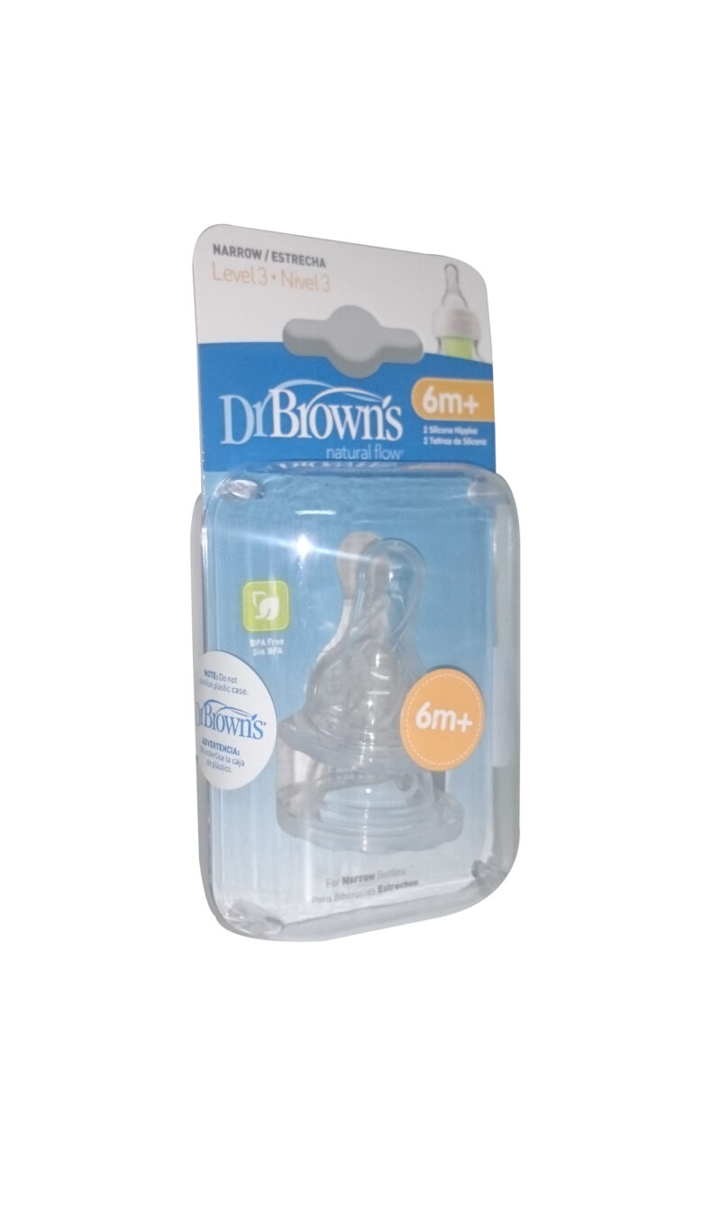 Dr. Brown's Natural Flow Tetine Standard din Silicon Nivelul 3, Tetine, 2buc-0