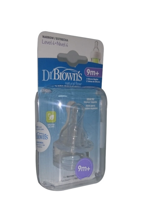 Dr. Brown’s Natural Flow Tetine Standard din Silicon Nivelul 4, Tetine, 2buc-0 Dr. Brown's Natural Flow Tetine Standard din Silicon Nivelul 4, Tetine, 2buc-0
