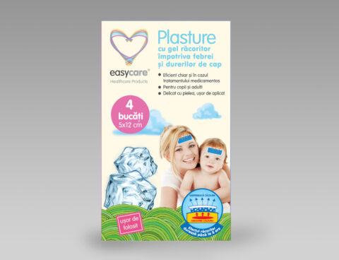 EasyCarePlasturi Gel Pentru Febra si Dureri de Cap 4buc-0 EasyCarePlasturi Gel Pentru Febra si Dureri de Cap 4buc-0