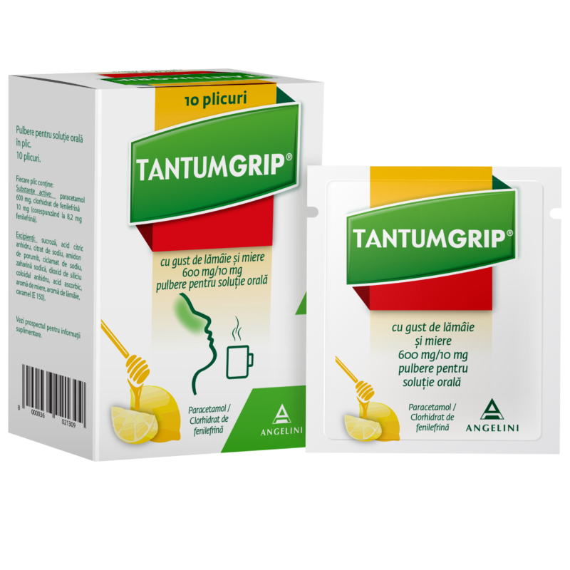 TantumGrip Cu Gust De Lamaie Si Miere Pulbere, Plicuri, 10buc-0