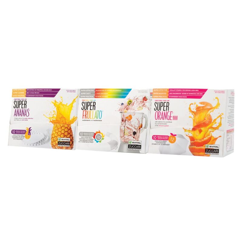 Pachet Retentie De Apa + Evital Super Ananas , 10 plicuri, Evital Super Orange, 10 plicuri + Evital Super Frullato, 10 plicuri, Pachet -0