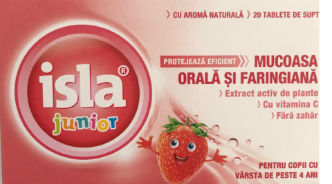 Isla Junior Cu Aroma Naturala Tablete de Supt, Tablete, 20buc-0