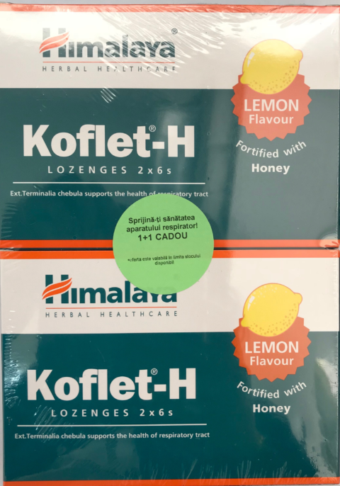 Himalaya Koflet- H Cu Aroma De Lamaie Pastile Pentru Supt , 1+1 CADOU -0 Himalaya Koflet- H Cu Aroma De Lamaie Pastile Pentru Supt , 1+1 CADOU -0