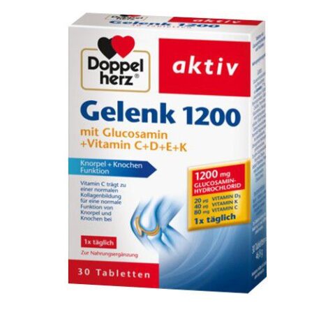 Doppelherz Aktiv Gelenk 1200 Glucozamina,+ Vitamina C+D+E+K, Tablete, 30buc-0 Doppelherz Aktiv Gelenk 1200 Glucozamina,+ Vitamina C+D+E+K, Tablete, 30buc-0