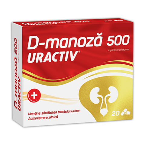 Uractiv D-Manoza 500mg Capsule, Capsule, 20buc-0 Uractiv D-Manoza 500mg Capsule, Capsule, 20buc-0