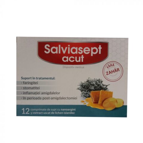 Salviasept Acut Fara Zahar Comprimate De Supt, Comprimate, 12buc-0