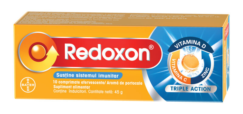 Redoxon Triple Action, Vitamina C, D si Zinc pentru sustinerea imunitatii, 10 comprimate-0
