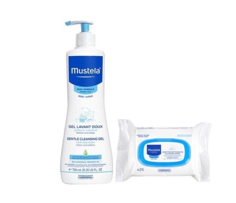 Pachet Mustela Gel De Curatare pentru Par si Corp 750ml + Servetele Curatatoare Fata Si Corp 25buc-0