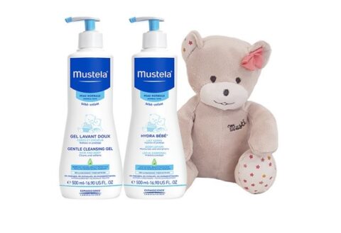 Pachet Mustela Gel De Curatare pentru Par si Corp 500ml + Hydra Bebe Lotiune De Corp 300ml + Ursulet CADOU-0