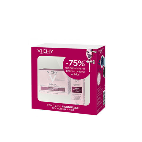 Trusa Vichy Idealia Crema Cu Efect De Netezire Si Iluminare Pentru Ten Normal + Mixt + Crema Contur Ochi Idealia-0