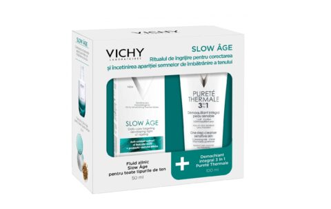 Trusa Vichy Slow Age Fluid Antirid Pentru Toate Tipurile De Ten SPF25, 50ml + VICHY Purete Thermale Demachiant Integral 3 in 1-0 Trusa Vichy Slow Age Fluid Antirid Pentru Toate Tipurile De Ten SPF25, 50ml + VICHY Purete Thermale Demachiant Integral 3 in 1-0